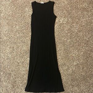 Sugar‎ Lips Black Ribbed Sleeveless Maxi Dress Casual Comfortable Womens